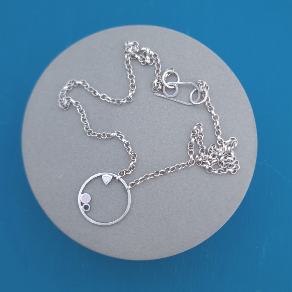 Small Inside Dot Necklace in Winter Colours