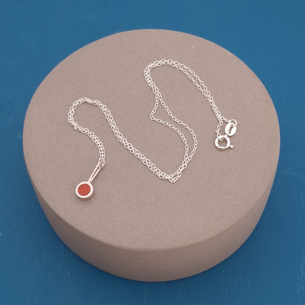 Colour Dot Small Circle Pendant Orange