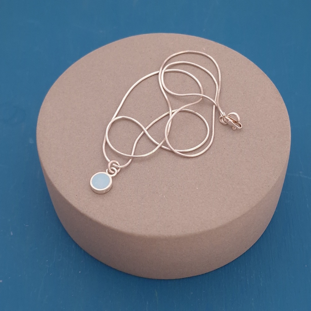 Colour Dot Circle Pendant - Aqua