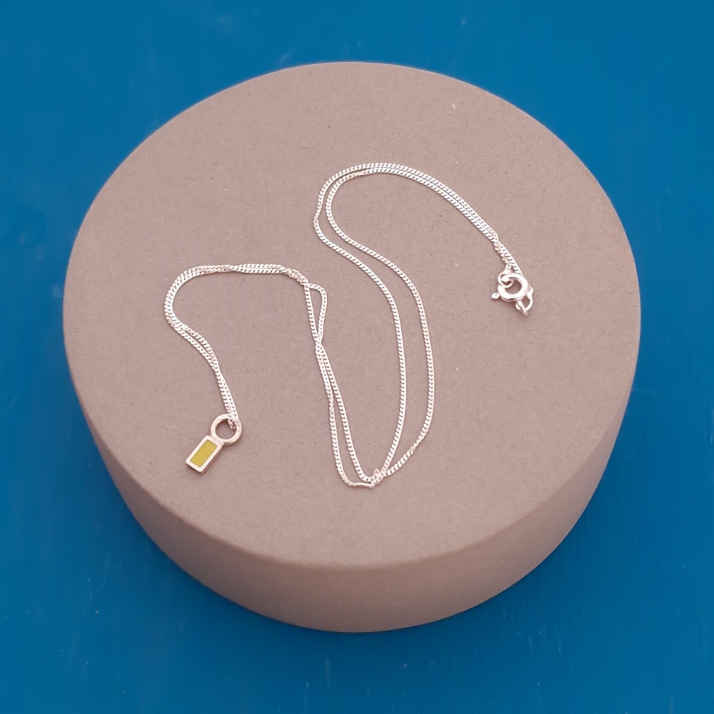Tiniest Rectangle Dot Pendant Yellow