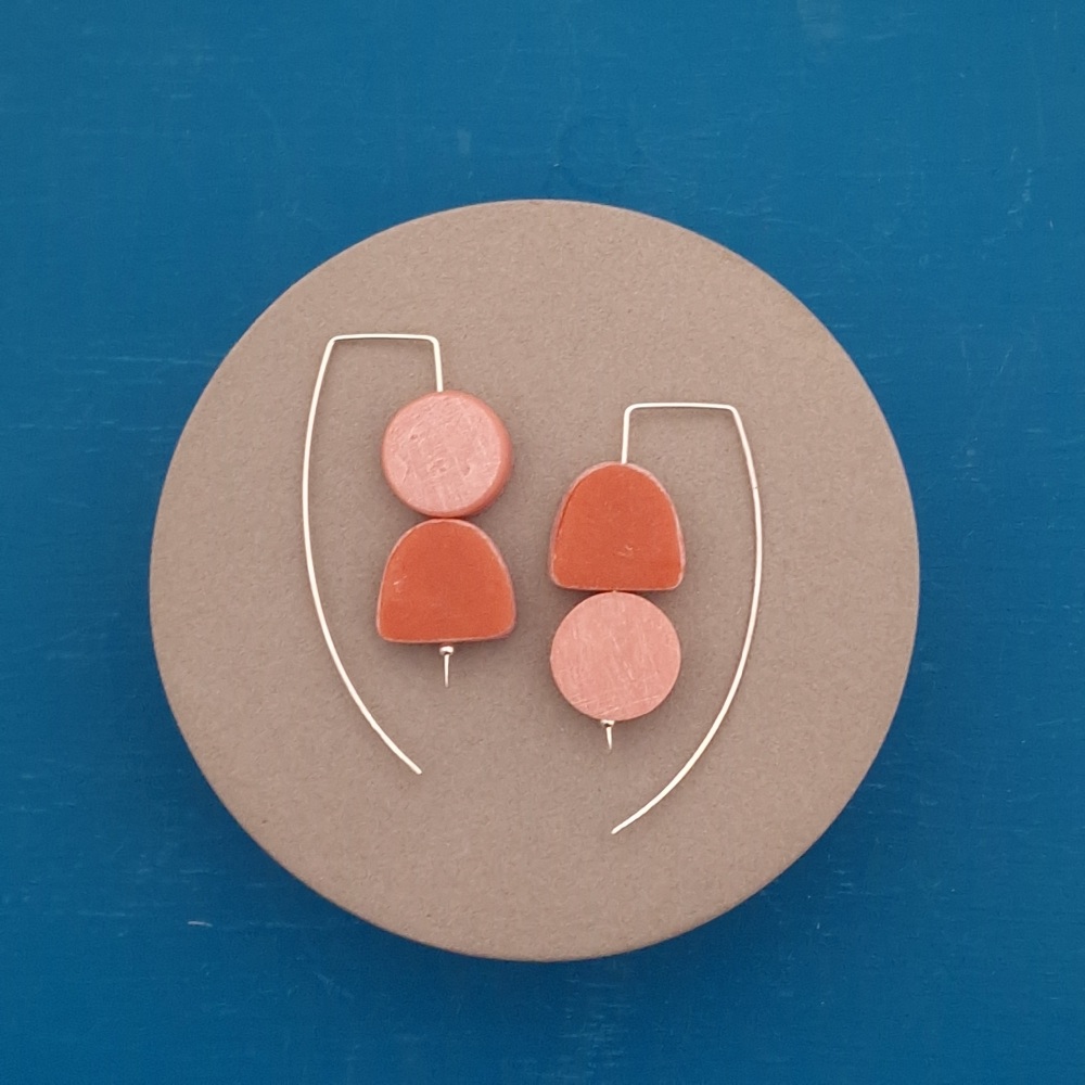 Abstract Shape Earrings Terracotta