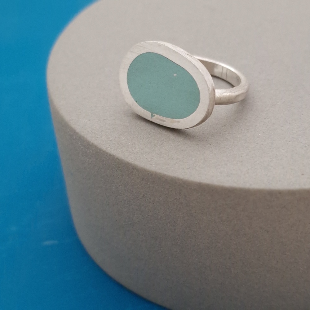 Mishape Ring Pale Turquoise size M 1/2