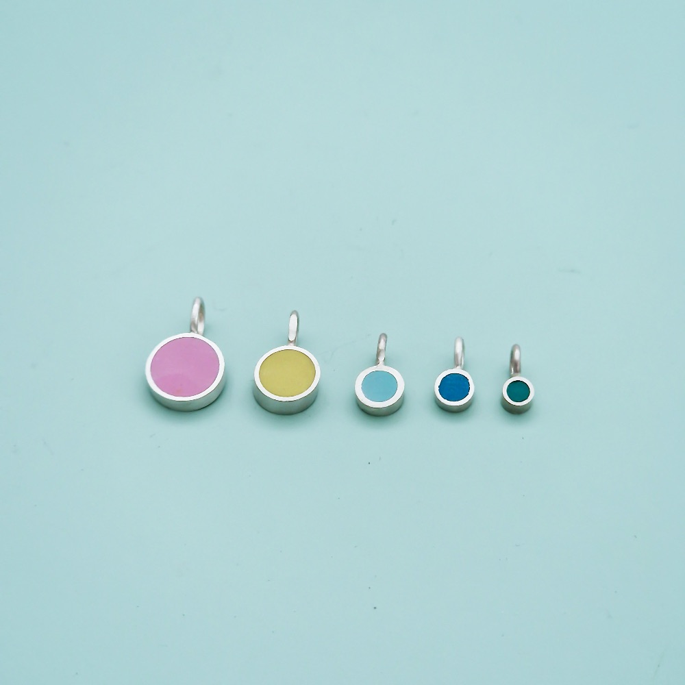Circle Shaped Colour Dot Pendants
