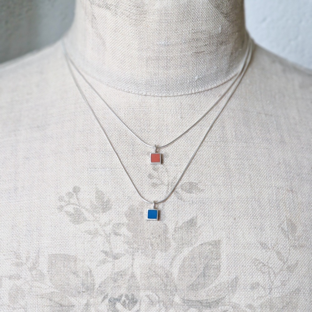 Square Colour Dot Pendant - Medium 6mm