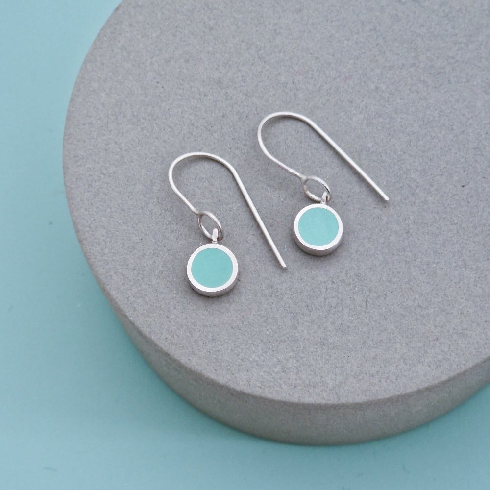 Circle Colour Dot Drop Earrings