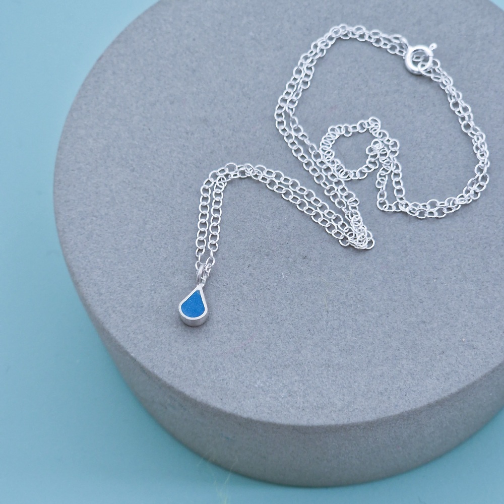Mini Raindrop Pendant Necklace in a choice of colours