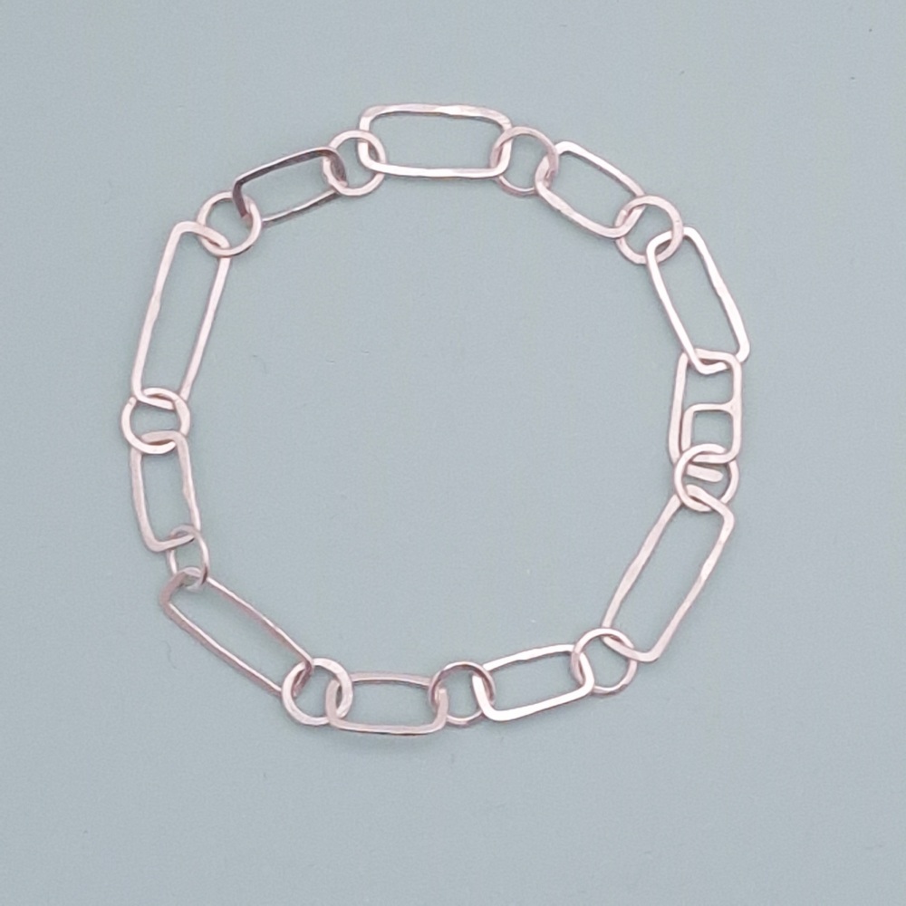 Handmade Oblong Link Recycled Sterling Silver Bracelet MADE TO ORDER