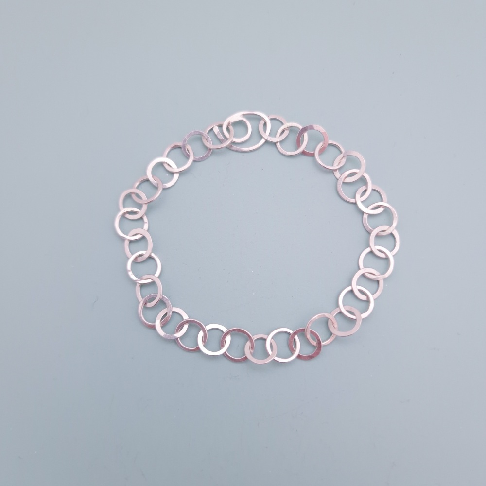 Handmade Circle Link Recycled Sterling Silver Bracelet IN STOCK READY TO POST