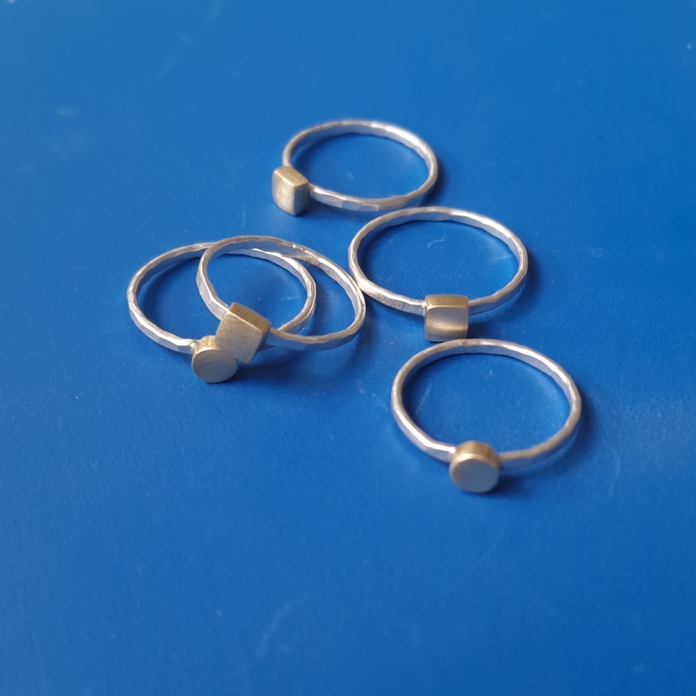 Brass and Silver Stacking Rings