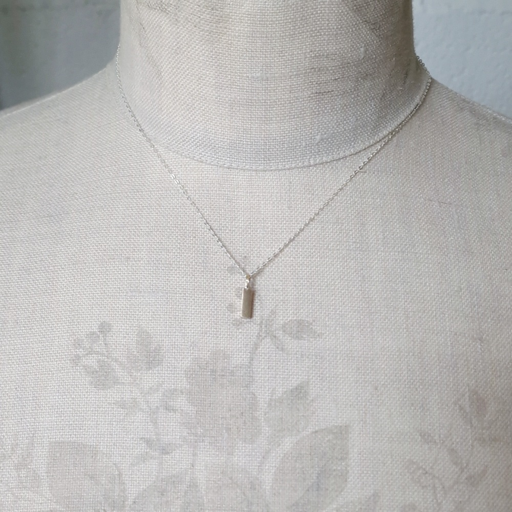 Mini Bar Shaped Brass Dot Pendant / Charm