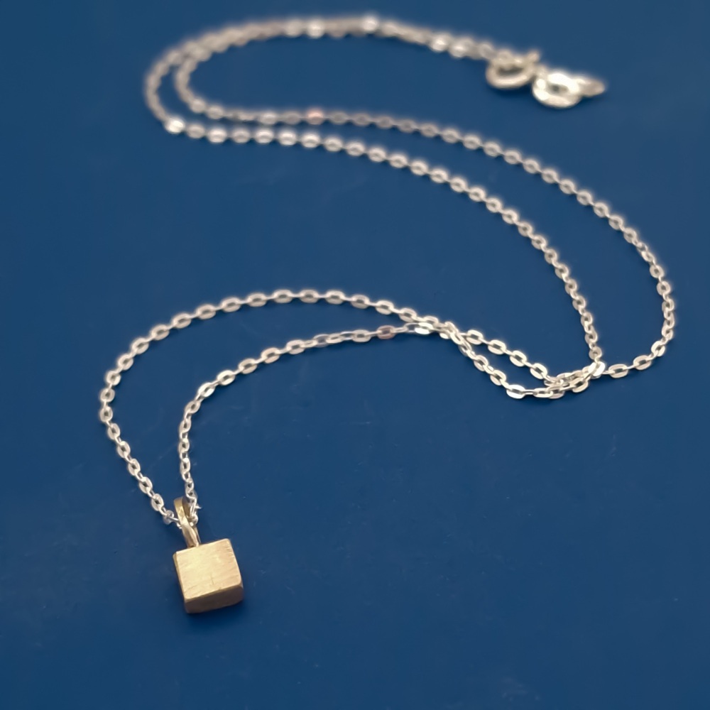 Square Shaped Brass Dot Pendant / Charm - Small 5mm