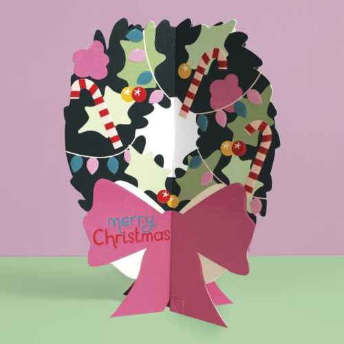 New Product - Quality Christmas Card - 'Merry Christmas' Wreath 3D fold-out