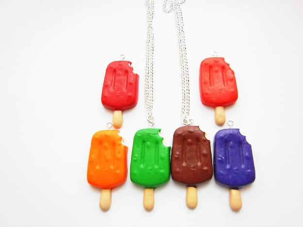 Half Eaten Style Ice Lollipop Pendant Necklace