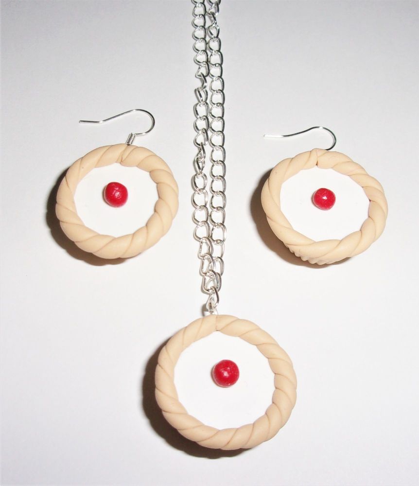 Cake Necklace And Earrings Set