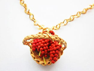 Red Grapes In A Basket Necklace