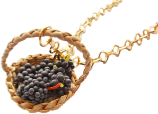 Black Grapes In A Basket Necklace