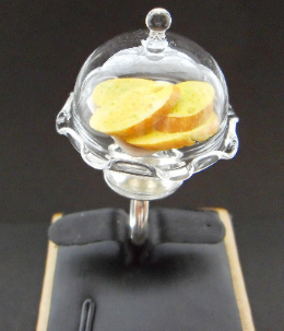 Garlic Bread Glass Dome Ring