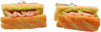 Miniature French Bread With Ham And Lettuce Kitsch Food Cufflinks