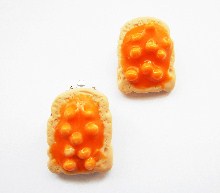 Cooked Baked Beans On Toast Clip On Earrings