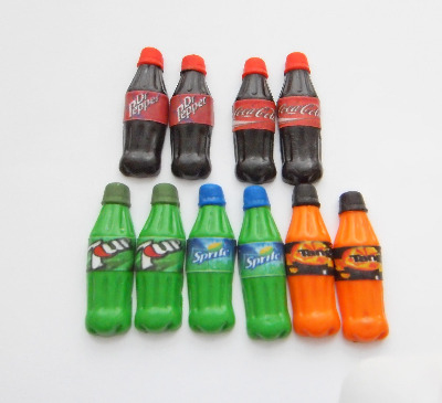 Tango, 7up, Sprite, Coca Cola And Dr Pepper Soda Drink Bottle Stud Earrings