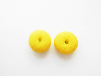 Whole Yellow Grapefruit Stud Earrings