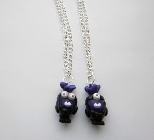 Purple Despicable Me Minion Toy Character Polymer Necklace