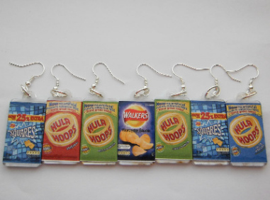 Mini Crisp Packet Earrings - Fake Food Jewellery