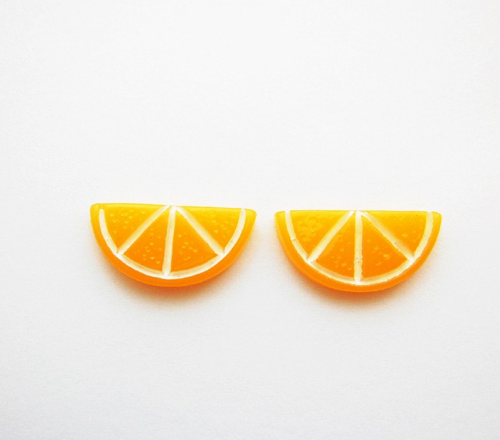Orange Slice Stud Earrings