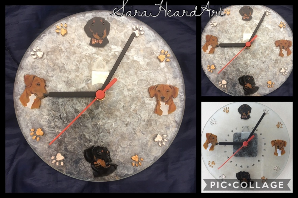 Pet portrait wall clock