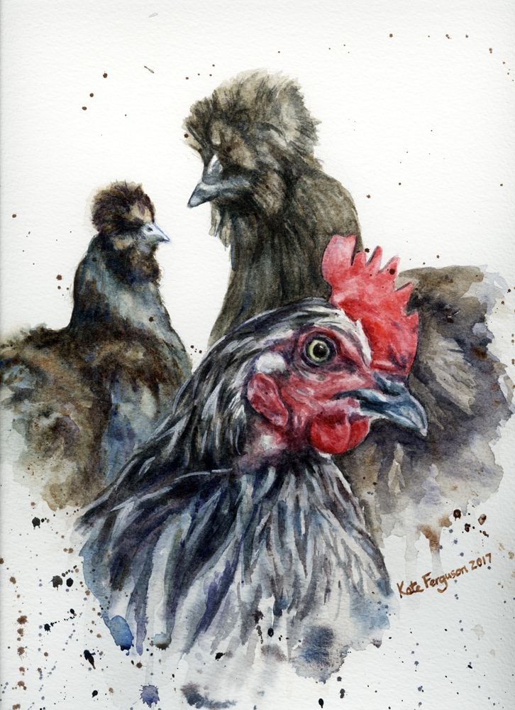 Painting of chickens