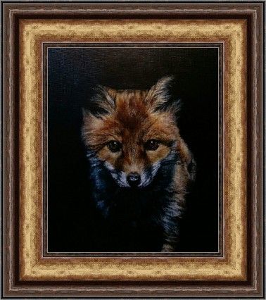 Framed fox painting