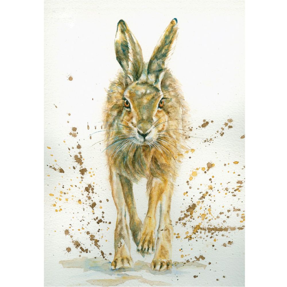 Greeting card - Running hare