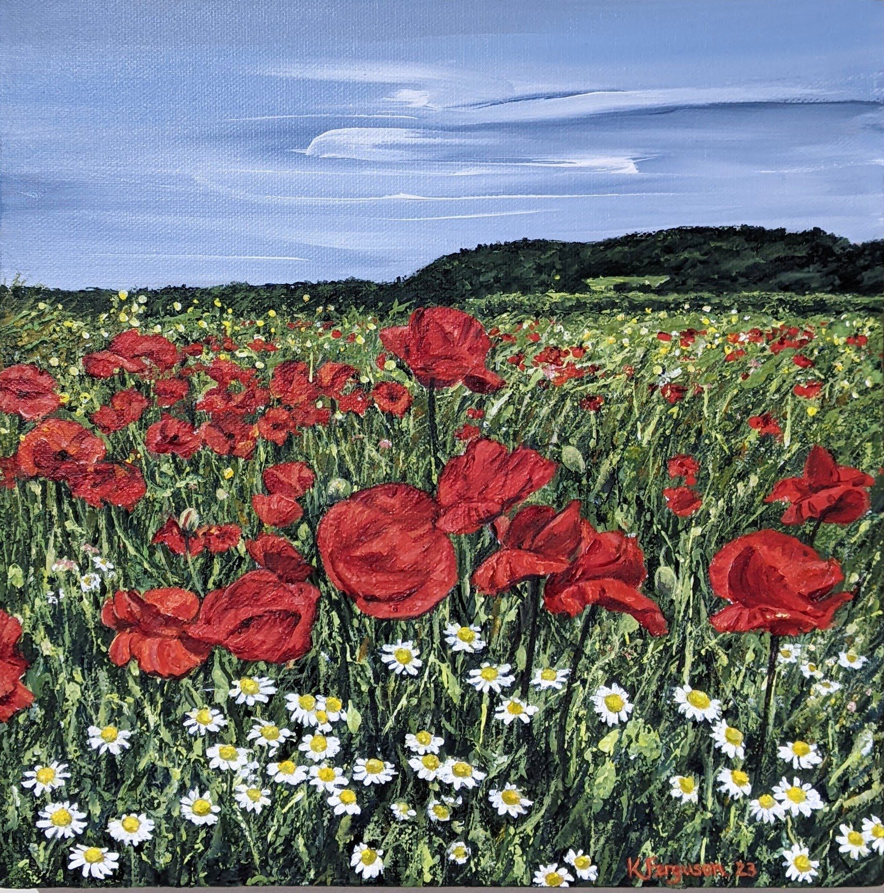 Painting of a poppy field