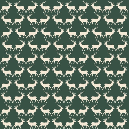 Riley Blake Fabric ~ Postcards for Santa ~ Deer Green