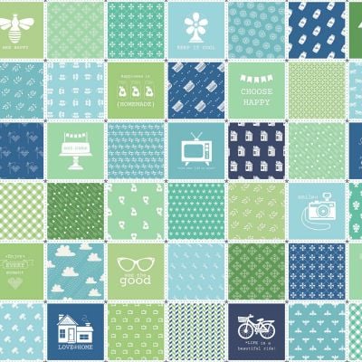 Riley Blake Fabric ~ Modern Mini's ~ Patchwork Panel Green
