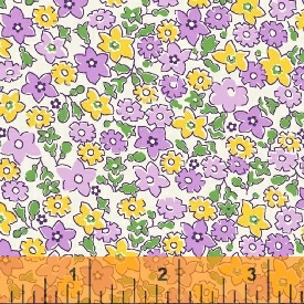 Windham Fabrics ~ Storybook Vacation ~ Floral Purple & Yellow