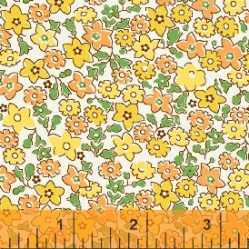 Windham Fabrics ~ Storybook Vacation ~ Floral Yellow & Orange