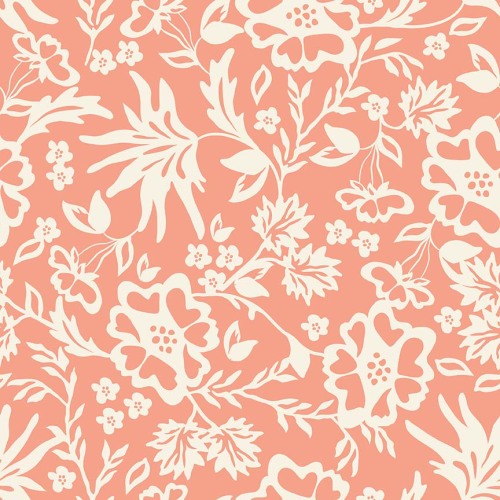 Riley Blake ~ Apricot and Persimmon ~ Floral Peach