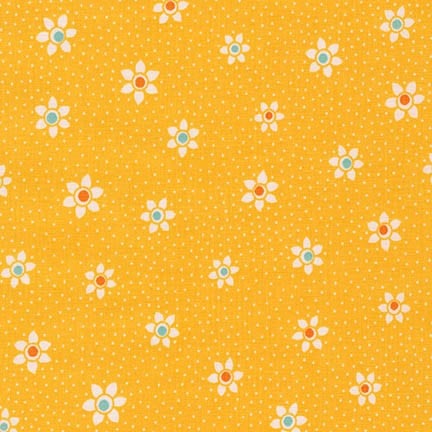 Robert Kaufman Fabrics ~ Just One Of Those Days ~ Flower Dots Screamin' Yel