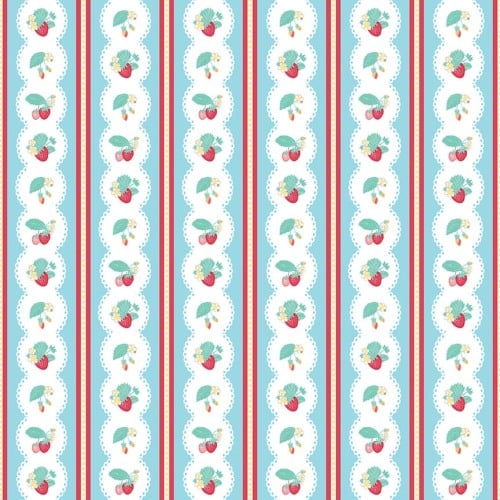 Penny Rose Fabrics ~ The Shabby Strawberry ~ Stripe Blue