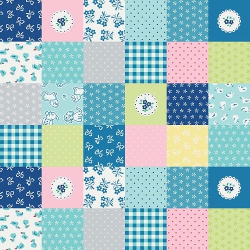 Penny Rose Fabrics ~ Strawberry Biscuit ~ Cheater Print Blue