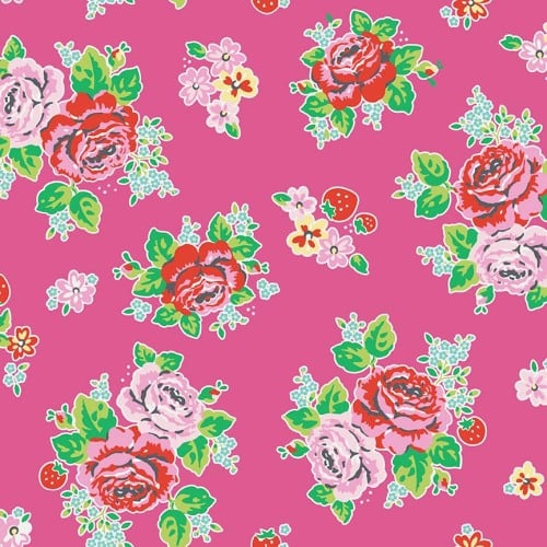 Penny Rose Fabrics ~ Strawberry Biscuit ~ Main Hot Pink