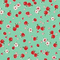 Lecien Fabric ~ Retro 30's ~ Apples and Strawberries Aloe
