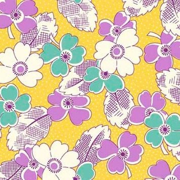 P & B Textiles ~ Feedsack ~ Dotty Blooms Yellow