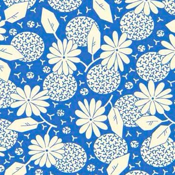 P & B Textiles ~ Feedsack ~ Flower Heads Blue