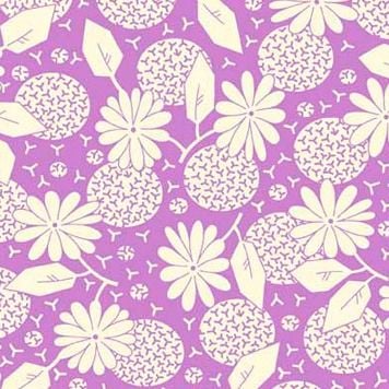 P & B Textiles ~ Feedsack ~ Flower Heads Lilac