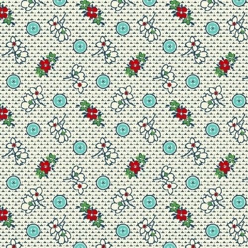 Marcus Brother Fabrics ~ Aunt Grace ~ Button Floral Aloe