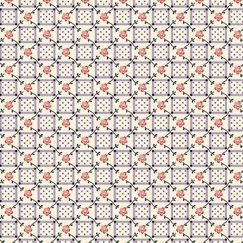 Marcus Brother Fabrics ~ Aunt Grace ~ Floral Plaid Lilac