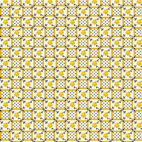 Marcus Brother Fabrics ~ Aunt Grace ~ Floral Plaid Yellow