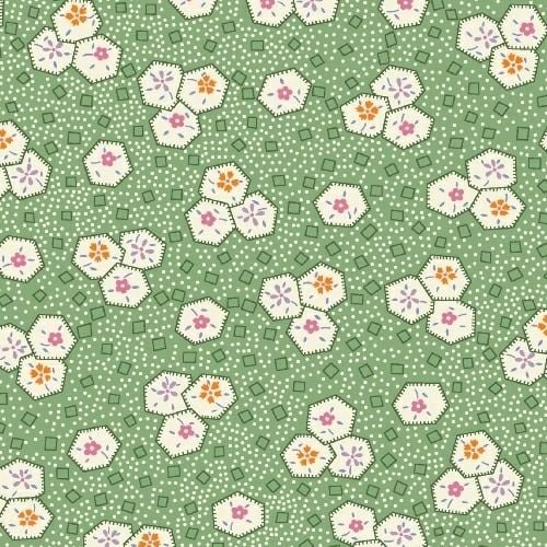 Marcus Brother Fabrics ~ Aunt Grace ~ Hexie Floral Green
